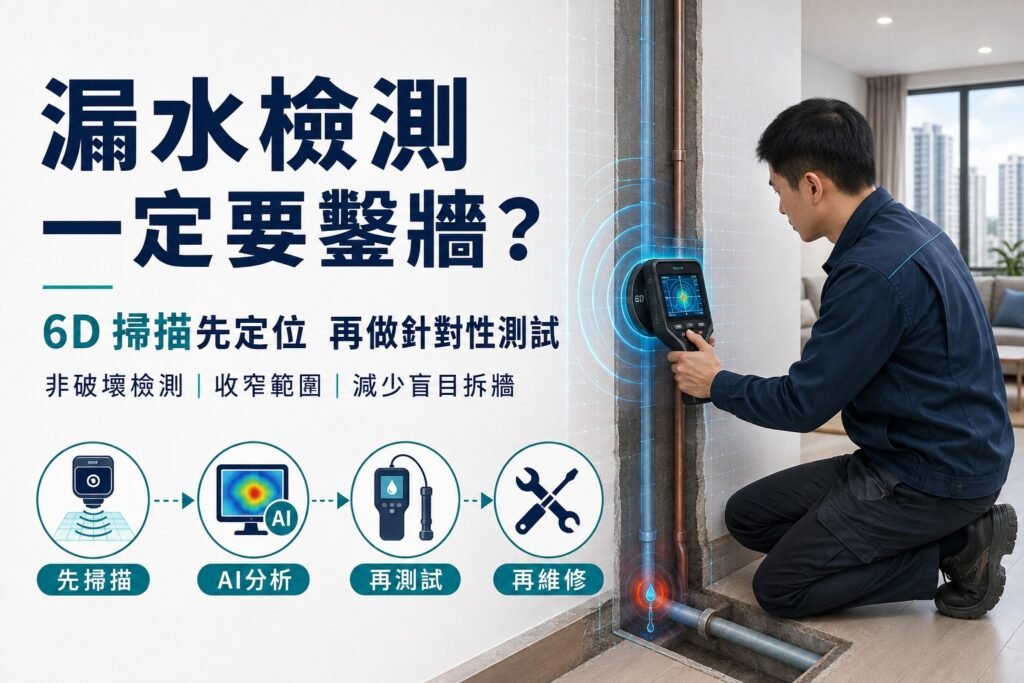 香港漏水檢測使用6D數碼成像雷達掃描牆身及暗喉