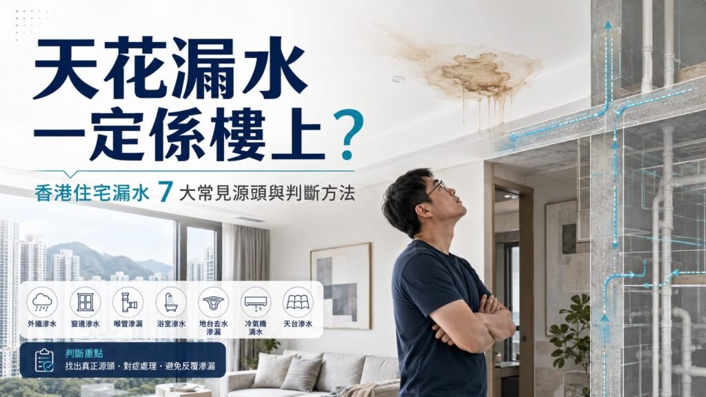 香港住宅天花漏水常見原因及漏水檢測