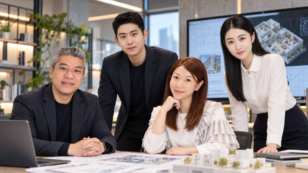 Arisehere AI 核心團隊結合AI、BIM、建築設計及工程專業進行跨領域協作
