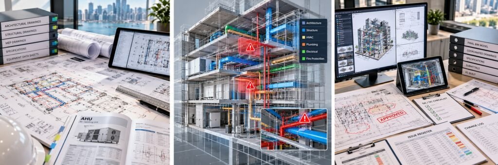 AI設計、BIM機電協調及現場3D掃描技術整合於同一工程項目流程